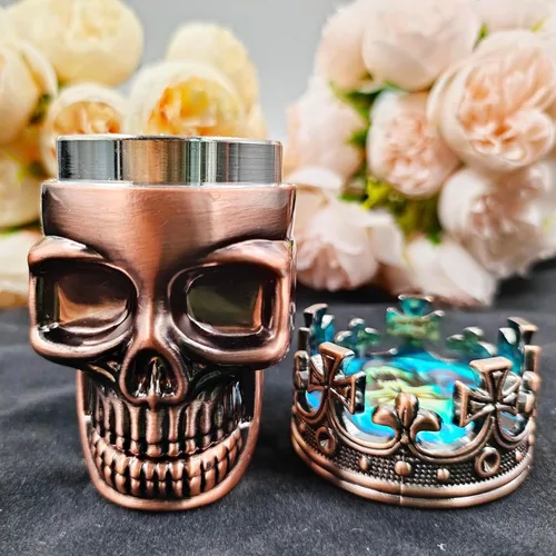 Miniatura 5 de Molinillo triturador de calavera de 1.8 pulgadas (Negro Cobre)