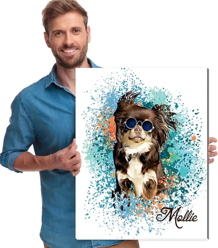 Miniatura 8 de Artsadd Impresión conmemorativa personalizada de retrato de mascotas, regalos artísticos hechos en Estados Unidos, lienzo de memoria personalizado