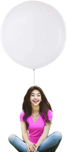 Miniatura 11 de IN-JOOYAA Globos redondos grandes de 36 pulgadas, paquete de 5 globos de látex gigantes de color rosa intenso para decoraciones de fiestas Amarillo