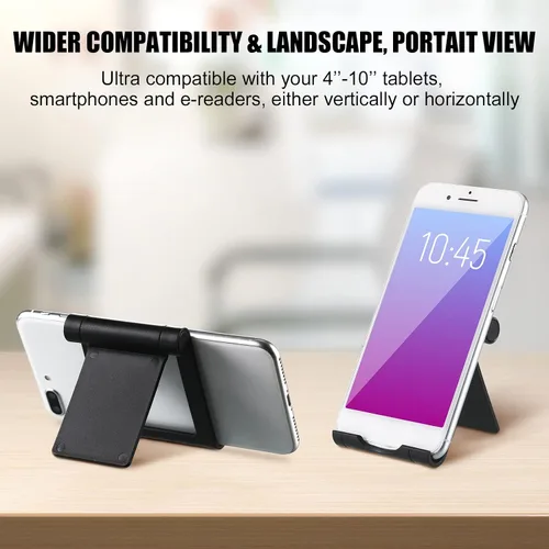 Miniatura 6 de Fabbay Soporte plegable para teléfono celular, 40 unidades, multiángulo, soporte universal para teléfono celular, base portátil para teléfono Negro
