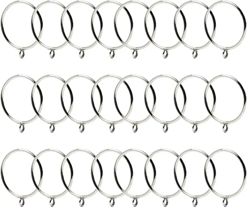 Miniatura 21 de MroMax Anillos de cortina con ojales, anillos de cortina negros de metal de 1-1/2 pulgadas de diámetro interior de 1.496 in de diámetro, anillos