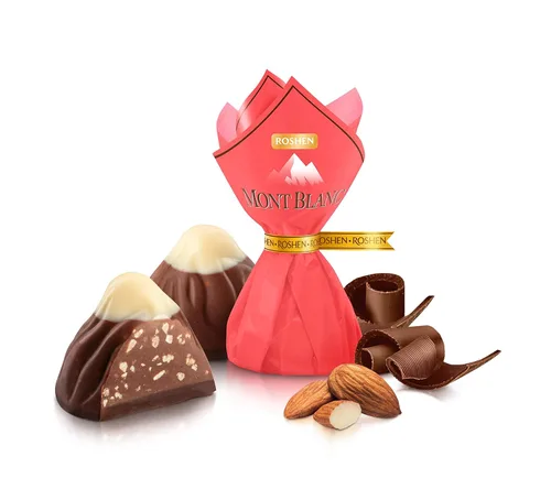 Roshen Montblanc - Caramelo de chocolate con almendras picadas (2.2 lbs/2.2 libras), rosa