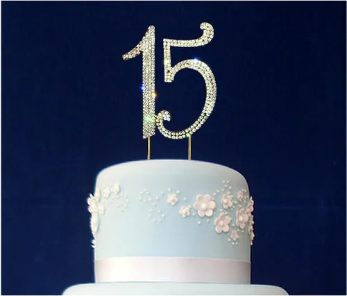 Miniatura 4 de Scotamalone 15 gemas de diamantes de imitación de alta calidad para decoración de tartas Quince Oro