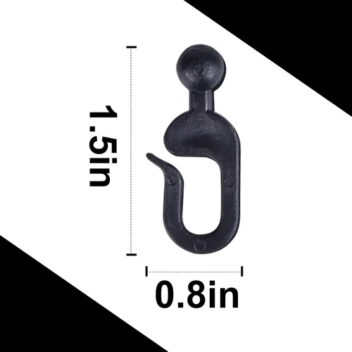 Miniatura 2 de 36 ganchos de plástico para cortinas de cenador, mosquitera (negro)