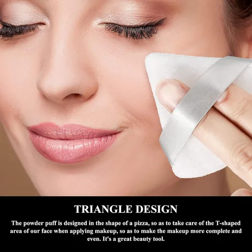 Miniatura 5 de Maitys 12 piezas Esponja para polvo de cara con forma de triángulo, para polvo suelto, suave, base cosmética, esponja mineral para productos