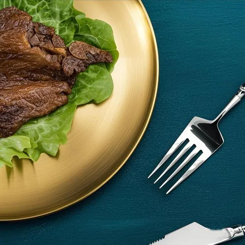 Miniatura 7 de Paoli Plato llano de acero inoxidable 18/8 para platos principales, carne a la parrilla, postre, ensalada y fruta, gran capacidad de 9 pulgadas