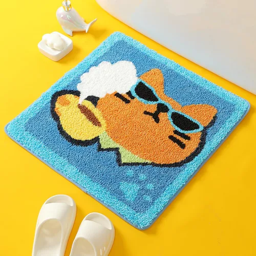 Miniatura 11 de Molesun Lindo tapete de baño de oso, tapete de baño antideslizante y suave, divertido tapete de microfibra de felpa absorbente de agua