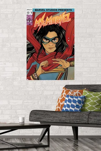 Miniatura 2 de Trends International Marvel Ms. Marvel - Póster de pared de cómic, 34 pulgadas de largo x 22.4 W, versión premium sin marco