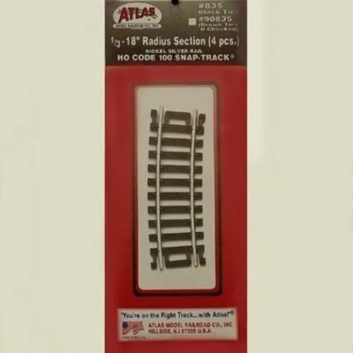 Miniatura 2 de Code 100 Níquel Plata 1/3-18" Radius Snap-Track (6/Bx) Escala HO Atlas Trains
