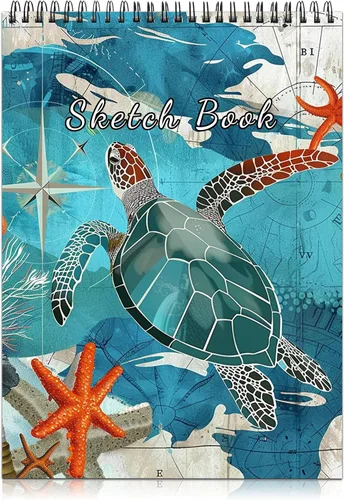 Miniatura 18 de Cabreche Lindo cuaderno de bocetos encuadernado en espiral, 9 x 12 pulgadas, papel grueso de 3.53 oz/m², 50 hojas de 100 páginas, libro de bocetos