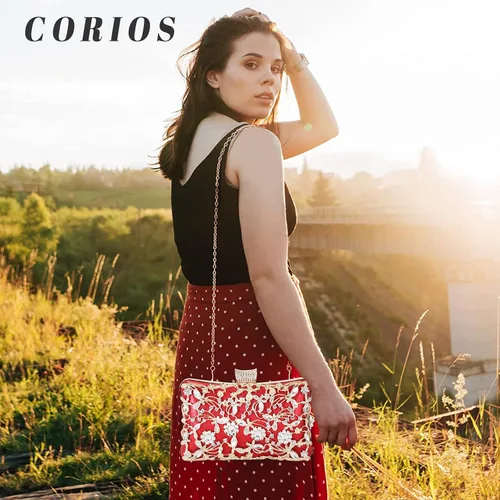 Miniatura 2 de Bolso de noche con diamantes de imitación para mujer, bolso de mano de cristal con lentejuelas brillantes, bolso de hombro floral
