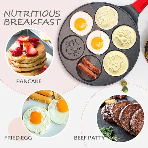 Miniatura 2 de Sartén antiadherente con moldes y formas infantiles para hotcakes y crepas Negro