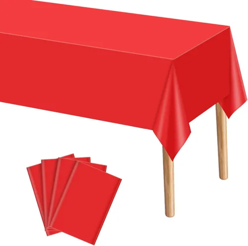 Miniatura 20 de Mwellewm 6 manteles de plástico desechables, mantel de arcoíris de colores surtidos, rectangular de neón colorido a granel sólido para cumpleaños