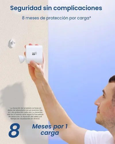 Miniatura 9 de aosu Cámaras de seguridad inalámbricas para exteriores, visión nocturna HD 2K, no requiere suscripción, batería de larga duración, visión amplia