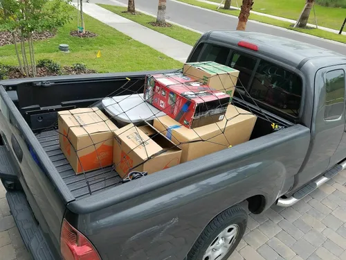 Miniatura 6 de Red de carga con ganchos de amarre para Toyota Tacoma para cama larga de tamaño mediano de 60 x 98 pulgadas, red de carga de malla para camioneta