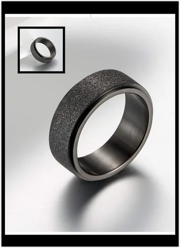 Miniatura 5 de 4 unids acero inoxidable carburo de tungsteno grueso hombres actividad nudillo anillo conjunto giratorio cadena centro Spinner bucle cepillado