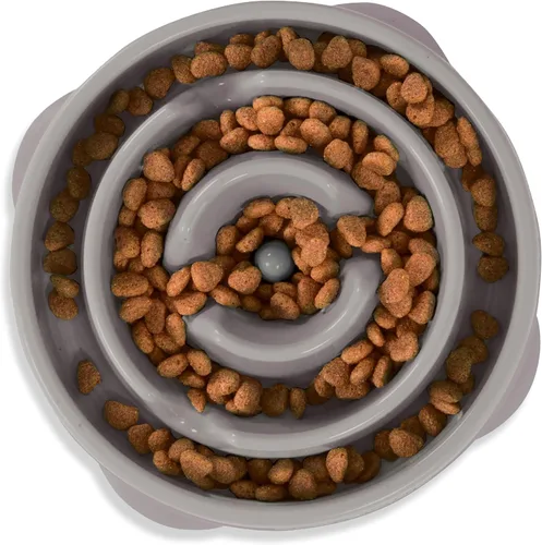 Miniatura 16 de Outward Hound Comedero Pequeño Divertido de Alimentación Lenta, Rompecabezas para Comedores Rápidos, Cachorros, Gatos y Perros Pequeños, Comida Rosa