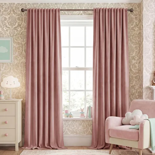 Miniatura 21 de NICETOWN Cortinas de terciopelo negro de 84 pulgadas de largo, 2 paneles, bolsillo para barra y pestaña trasera, cortinas opacas de lujo, cortinas