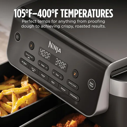 Miniatura 5 de Ninja DualZone 2-Basket Air Fryer, 8-Qt, Smart Finish & Match Cook, 6 Cooking Functions, Cook 2 Foods 2 Ways and Finish at the Same Time, Grey