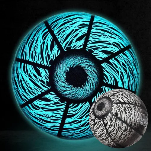 Miniatura 10 de Kuangmi Balón de baloncesto que brilla en la oscuridad, bola de cuero compuesto luminosa que brilla intensamente, regalos para hombres, mujeres