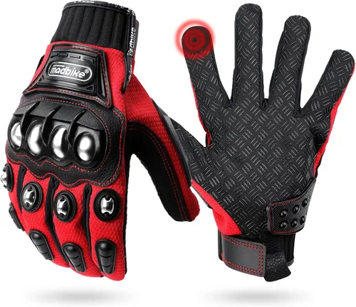 Miniatura 6 de Guantes de motocicleta Flujo de aire de acero nudillos pantalla táctil BMX MX ATV MTB Motocross Dirt Bike Racing Downhill guantes