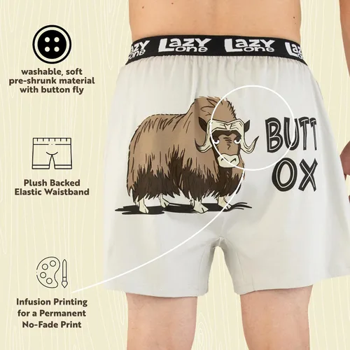 Miniatura 57 de Lazy One Divertidos boxers de animales, ropa interior humorística, novedosos pantalones cortos, regalos de broma para hombres