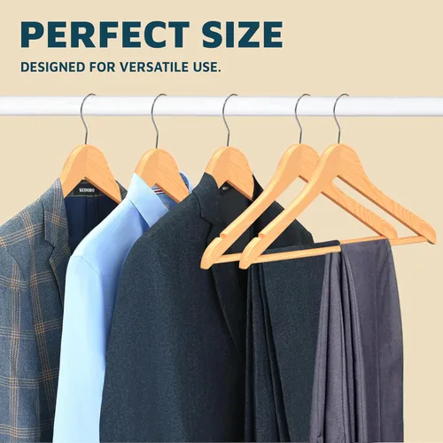 Miniatura 3 de Lifemaster Juego de perchas de madera - 50 piezas, antideslizantes, versátiles, ahorradoras de espacio para traje, abrigo, camisola, chaqueta