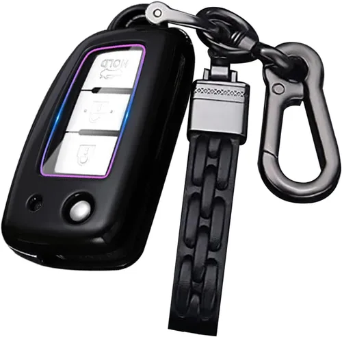 ontto Funda para Llave de Automóvil Flip con Botón de Nissan, Carcasa de Llave de ABS para Rogue Rogue Select Negro