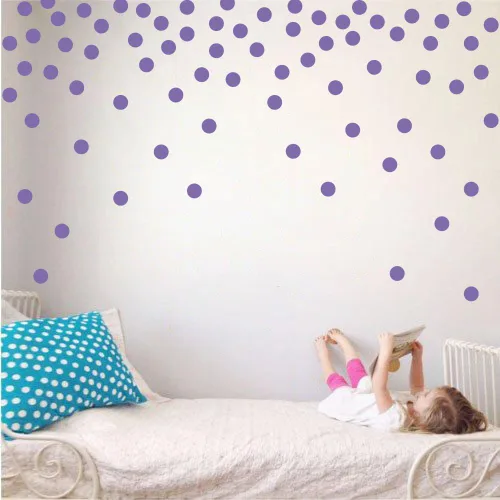 Miniatura 19 de Adhesivos decorativos de vinilo para pared, diseño de círculos de lunares, fácil de despegar y pegar, adhesivos decorativos extraíbles para Beige