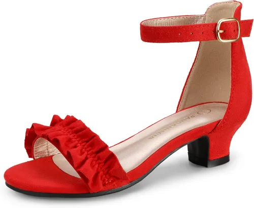 PANDANINJIA Zapatos de vestir para niñas, zapatos de tacón para niñas, zapatos de vestir para niñas de flores, para boda, fiesta, Cynthia para niños