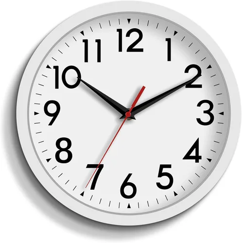 DAXSMY Reloj de pared analógico pequeño de 8 pulgadas, silencioso, sin tictac, funciona con pilas, moderno, simple, decorativo, para cocina,