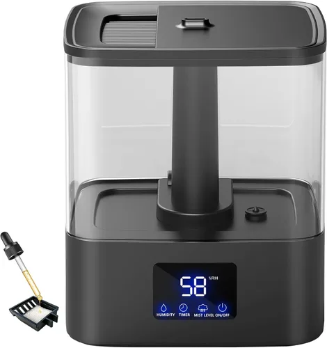 KZF Humidificador ultrasónico para dormitorio, niebla fría ultrasónica de 6 litros, fácil de limpiar, 3 ajustar la humedad, adecuado para