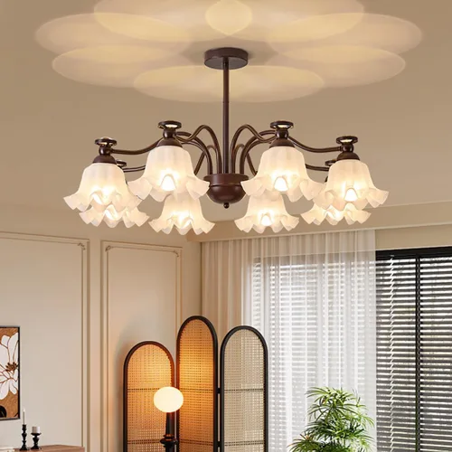 Miniatura 8 de Candelabro de globo de cristal verde con 6 luces, lámpara colgante moderna de mediados de siglo, lámpara colgante Art Deco para comedor, cocina