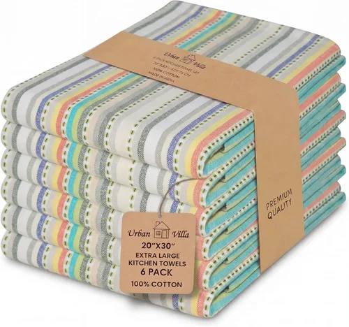 Miniatura 66 de Urban Villa Toallas de cocina 100% algodón, paquete de 6, altamente absorbentes, de secado rápido, súper suaves, de primera calidad, para cocina