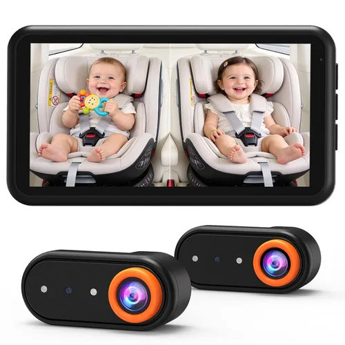 Miniatura 8 de LUCKVIEW BM2 PRO - Cámara doble para automóvil para bebé, pantalla HD 1080P de 5.2 pulgadas para asientos de automóvil orientados hacia atrás