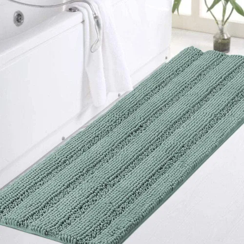 Miniatura 124 de Turquoize Alfombras de Baño de Chenilla Peludas Alfombra de Baño Antideslizante Gruesas Alfombras Peludas para Baño Chenilla Juego de Alfombra
