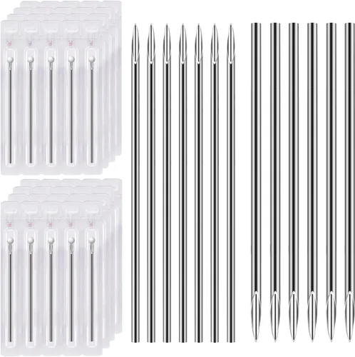 Miniatura 12 de ATOMUS - Agujas para piercings corporales, calibres 14G / 16G, acero inoxidable estéril desechable, adecuadas para piercing de oreja, nariz
