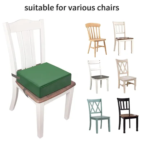 Miniatura 6 de Asiento elevador para mesa de comedor para niños pequeños, lavable de poliuretano, correas dobles seguras, parte inferior antideslizante, asiento