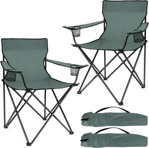 Miniatura 10 de Joyfair Silla de camping portátil, sillas plegables para césped al aire libre para adultos, sillas plegables grandes resistentes para playa, pesca
