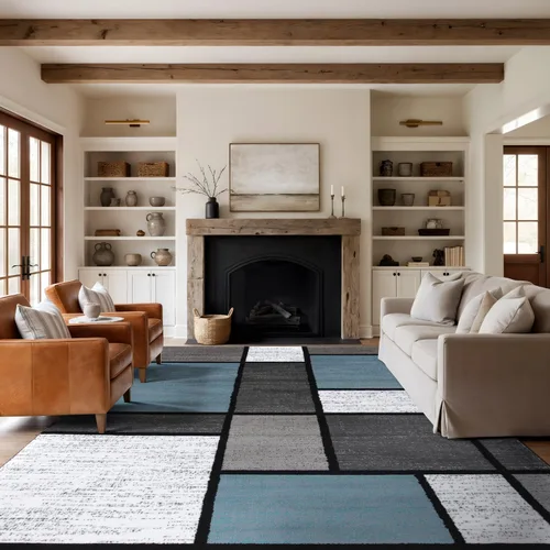 Miniatura 22 de Rugshop Tapete con diseño de cuadros, contemporáneo y moderno, fácil de limpiar, para oficina en casa, sala, dormitorio, cocina, no desprende pelos