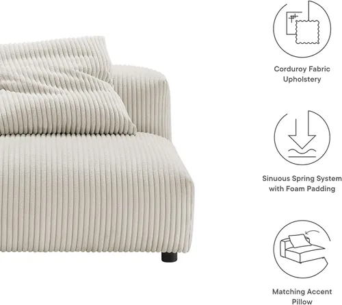 Miniatura 3 de Modway Sofás Solace, de gran tamaño, almendra