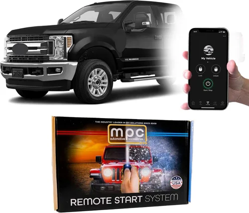MPC Kit de arranque remoto activado por teléfono inteligente Plug-n-Play compatible con Ford F-350 Super Duty 2017-2019 | Solo diésel | Arnés en T