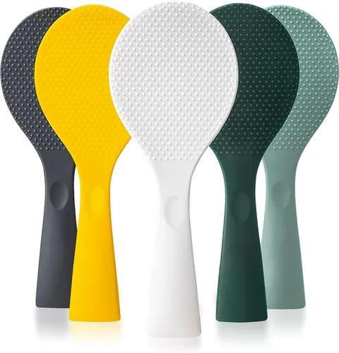 FireKylin Cuchara de arroz de silicona con paleta antiadherente y resistente al calor, cuchara para olla arrocera, cuchara de servir para granos