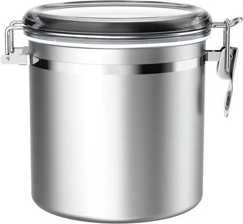 ENLOY Recipiente hermético de acero inoxidable de 165 onzas para cocina, recipientes metálicos grandes para almacenamiento de alimentos para harina,