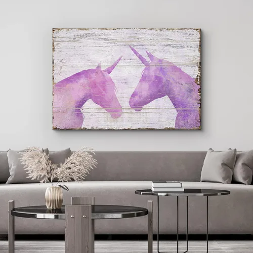 Miniatura 4 de Hermoso lienzo de paisaje, decoración de pared, arte moderno, juegos para el hogar Unicornio (rosa)