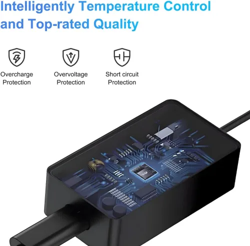 Miniatura 5 de Cargador de superficie de 65 W para Microsoft Surface Pro 10/9/8/7, Surface Laptop 6/5/4/3, Surface Book, Surface Go, adaptador de corriente