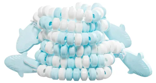 Miniatura 6 de 50 Pulseras de Caramelo de Tiburón, Caramelo Azul Genial para Fiestas Bajo el Mar y Recuerdos de Tiburón Bebé, Decoraciones y Rellenos para Bolsitas