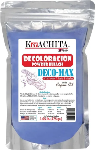 Aclarador profesional para reflejos del cabello, decoloración, resaltado, balayage, kerachita en polvo, decolorante, azul, Deco-Max, Decoloracion