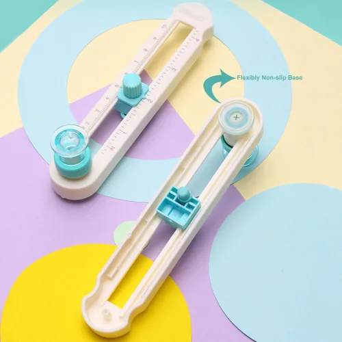 Miniatura 3 de KW-triO Cortador de círculos para manualidades de papel, herramienta de corte circular, brújula giratoria, diámetro de corte ajustable, rango