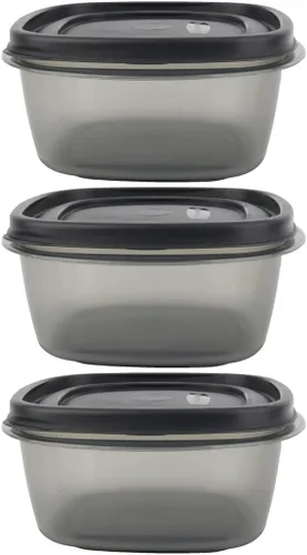 Miniatura 16 de Paquete de contenedores de almacenamiento de alimentos de 1.25 tazas, juego de 9 piezas, tapas azules fáciles de encontrar, 4 recipientes, 4 tapas